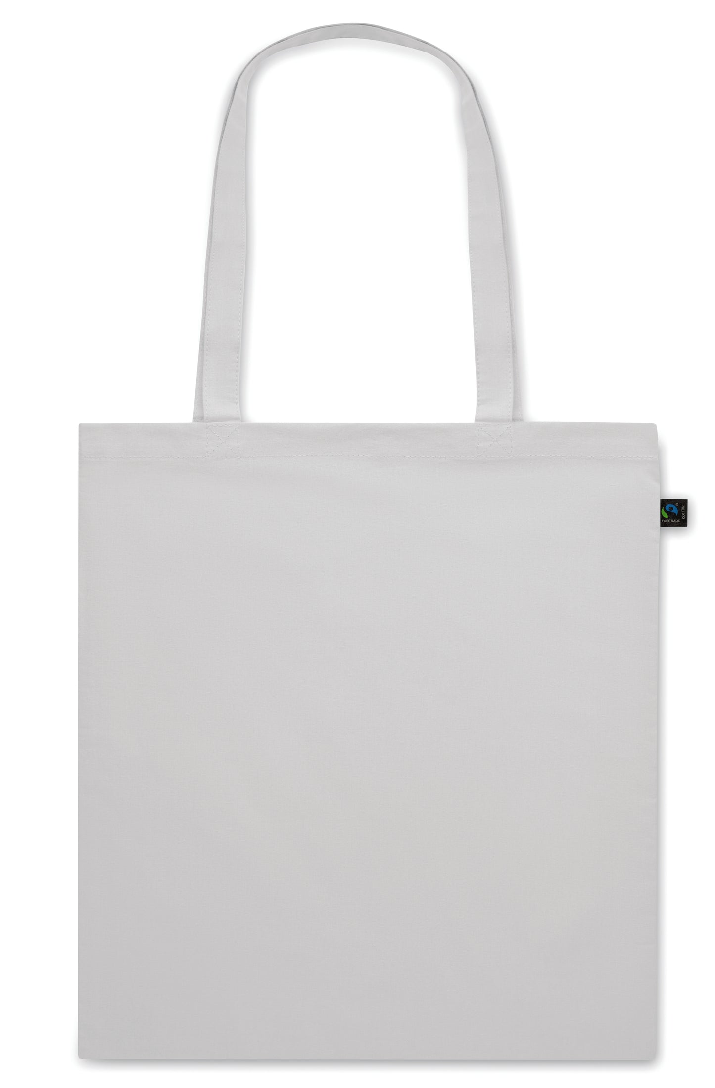 Einkaufstasche aus eingefärbter Fairtrade-Baumwolle. Lange Tragegriffe. 140g/m².