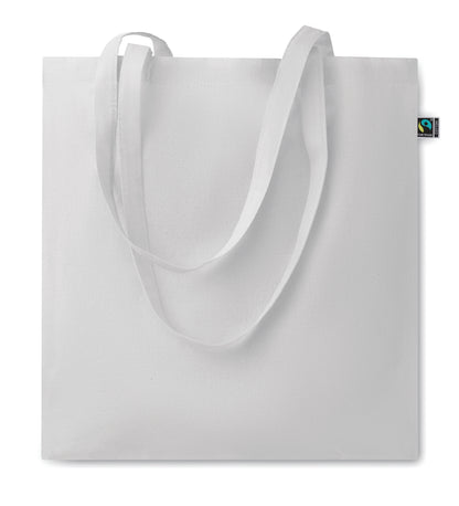 Einkaufstasche aus eingefärbter Fairtrade-Baumwolle. Lange Tragegriffe. 140g/m².