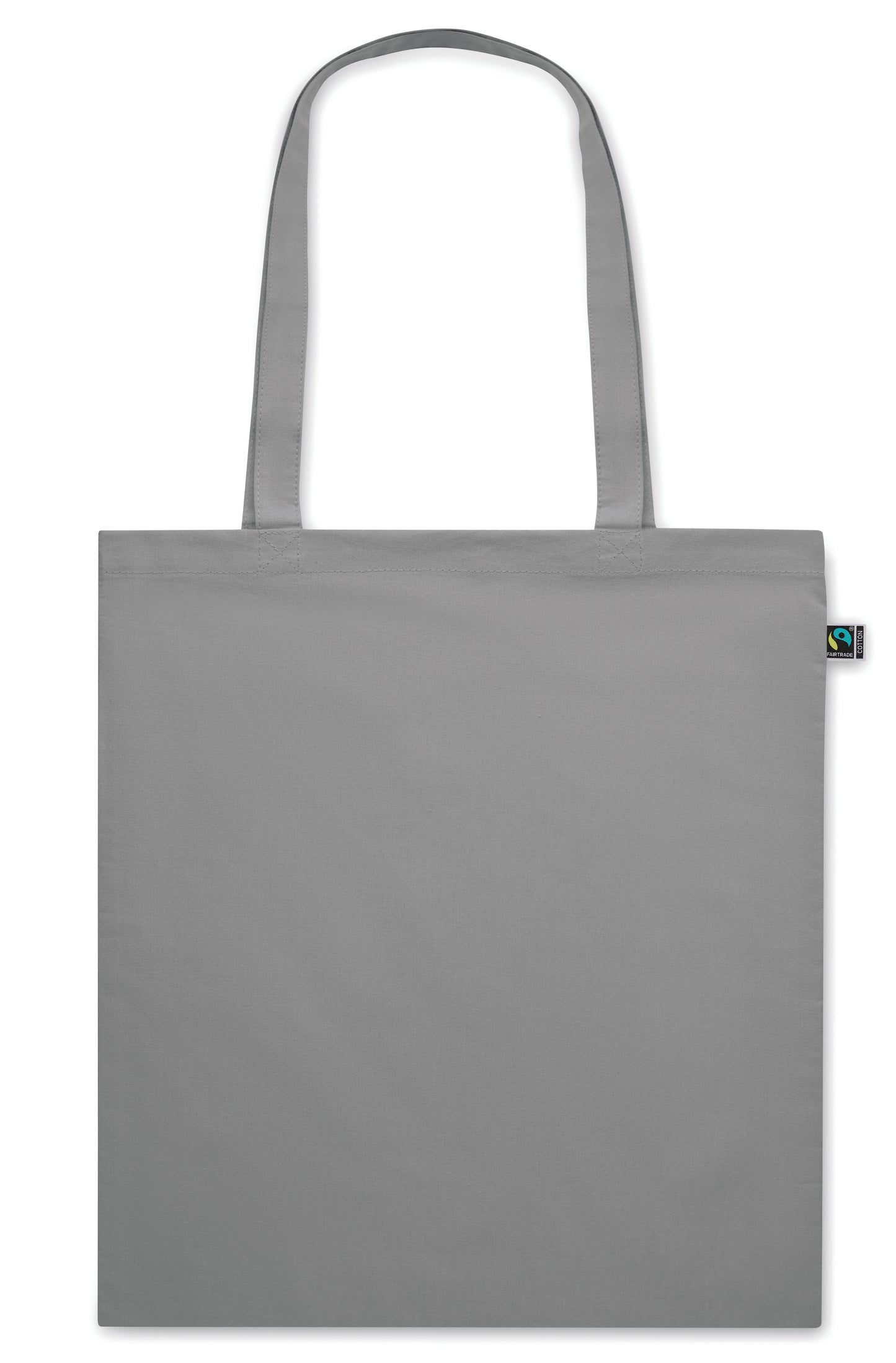 Einkaufstasche aus eingefärbter Fairtrade-Baumwolle. Lange Tragegriffe. 140g/m².