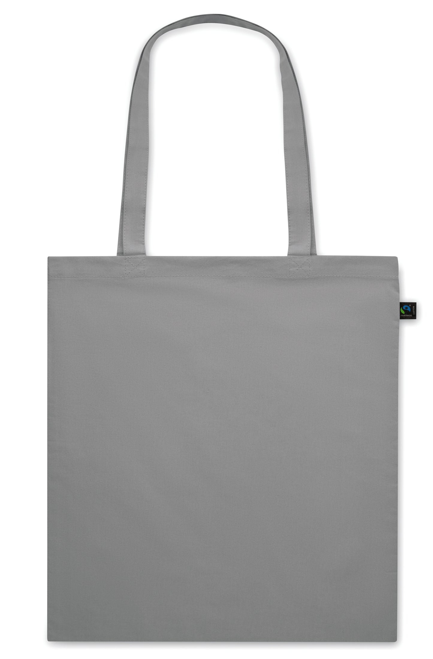 Einkaufstasche aus eingefärbter Fairtrade-Baumwolle. Lange Tragegriffe. 140g/m².
