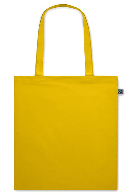 Einkaufstasche aus eingefärbter Fairtrade-Baumwolle. Lange Tragegriffe. 140g/m².