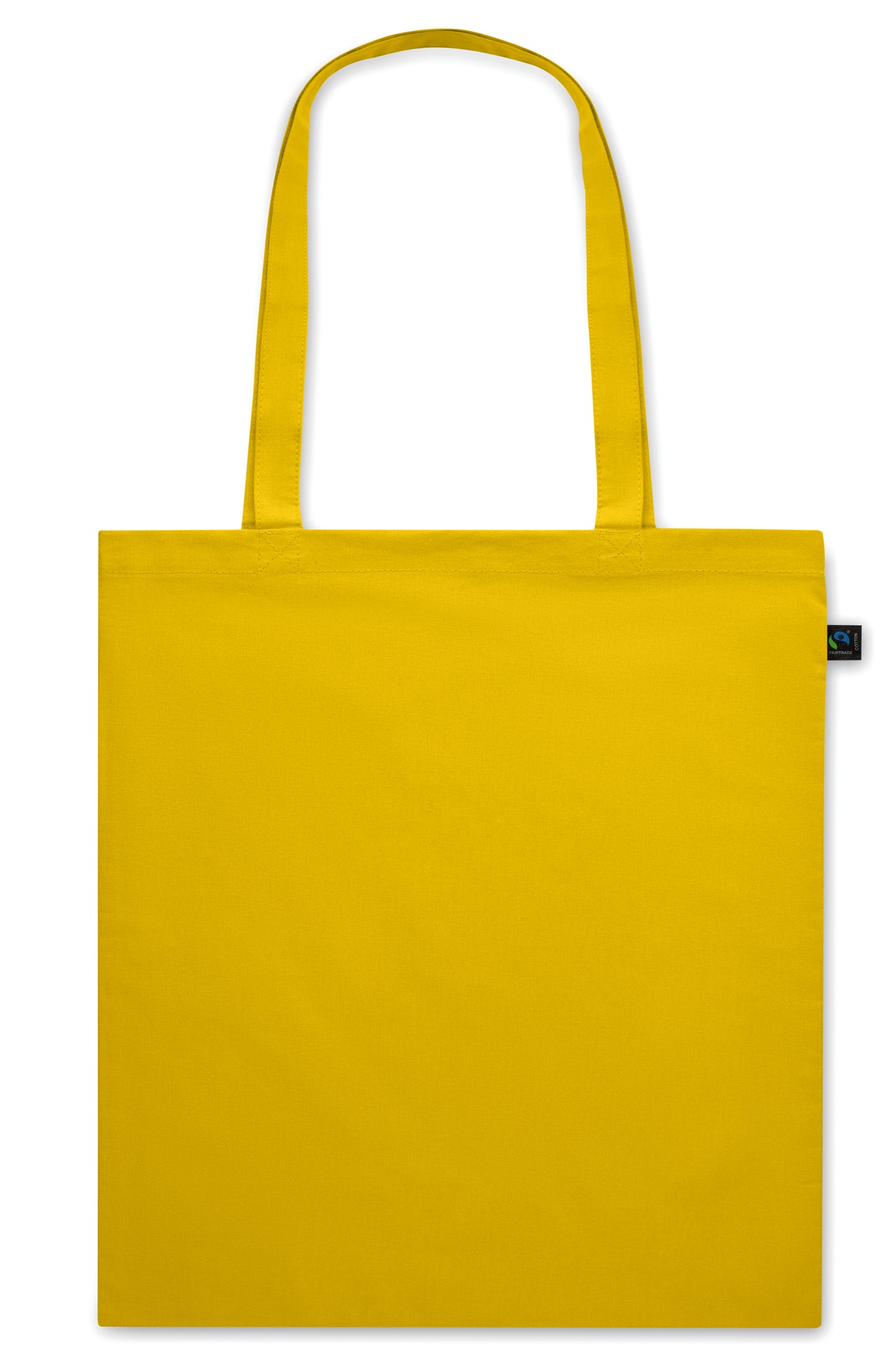 Einkaufstasche aus eingefärbter Fairtrade-Baumwolle. Lange Tragegriffe. 140g/m².