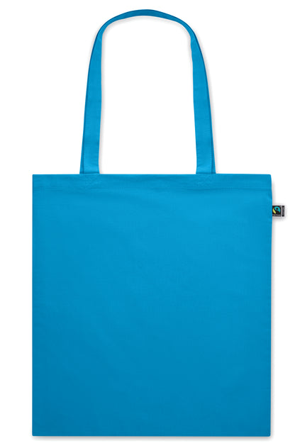 Einkaufstasche aus eingefärbter Fairtrade-Baumwolle. Lange Tragegriffe. 140g/m².