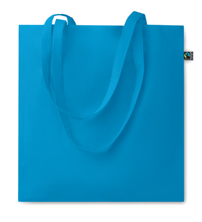 Einkaufstasche aus eingefärbter Fairtrade-Baumwolle. Lange Tragegriffe. 140g/m².