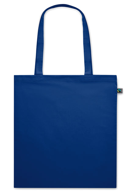 Einkaufstasche aus eingefärbter Fairtrade-Baumwolle. Lange Tragegriffe. 140g/m².