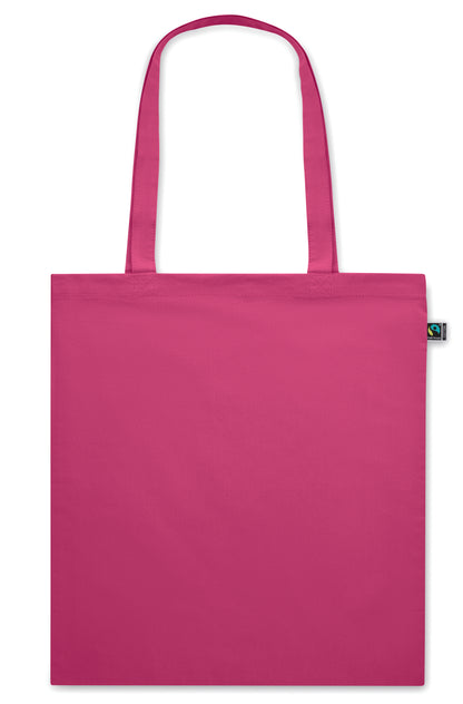 Einkaufstasche aus eingefärbter Fairtrade-Baumwolle. Lange Tragegriffe. 140g/m².