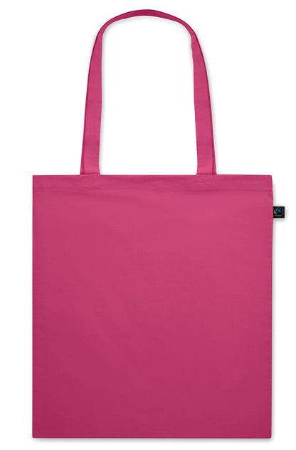 Einkaufstasche aus eingefärbter Fairtrade-Baumwolle. Lange Tragegriffe. 140g/m².