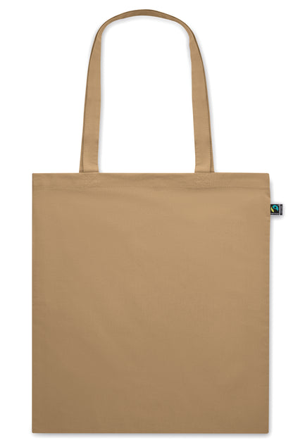 Einkaufstasche aus eingefärbter Fairtrade-Baumwolle. Lange Tragegriffe. 140g/m².