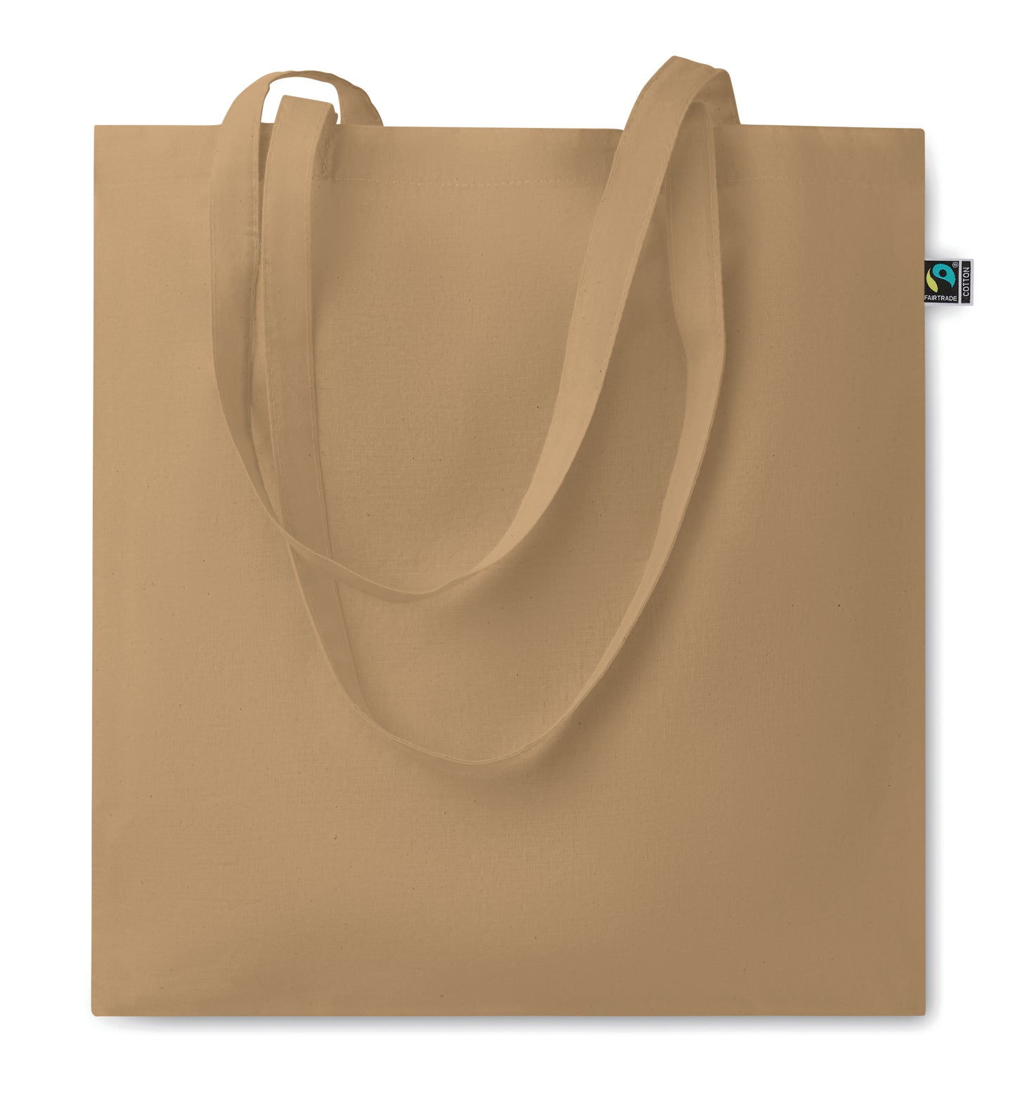 Einkaufstasche aus eingefärbter Fairtrade-Baumwolle. Lange Tragegriffe. 140g/m².