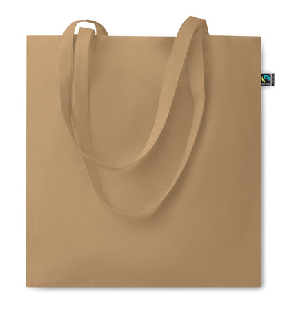 Einkaufstasche aus eingefärbter Fairtrade-Baumwolle. Lange Tragegriffe. 140g/m².