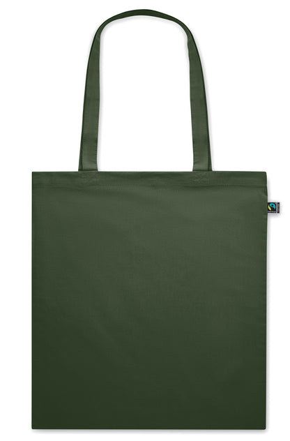 Einkaufstasche aus eingefärbter Fairtrade-Baumwolle. Lange Tragegriffe. 140g/m².