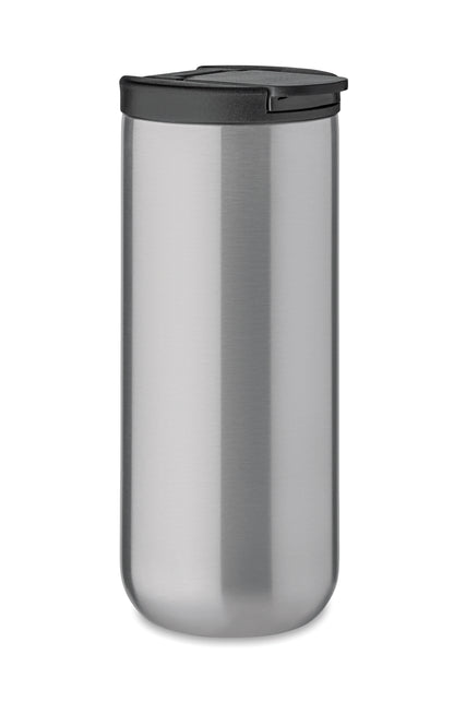 Doppelwandiger Isolierbecher aus Edelstahl. Füllmenge: 330 ml. Auslaufsicher.