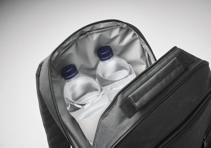 300D RPET Rucksack. 15'''' Laptopfach und großes Kühlfach. Fronttasche mit Reißverschluss und