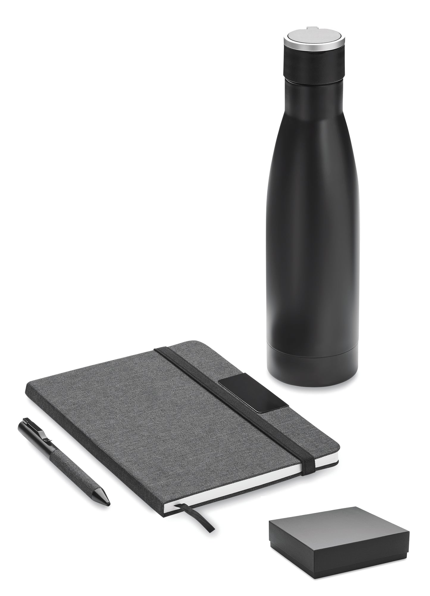 Elegantes 3teiliges Geschenk-Set: DIN A5 Notizbuch mit gebundenem Hard Cover aus RPET.
