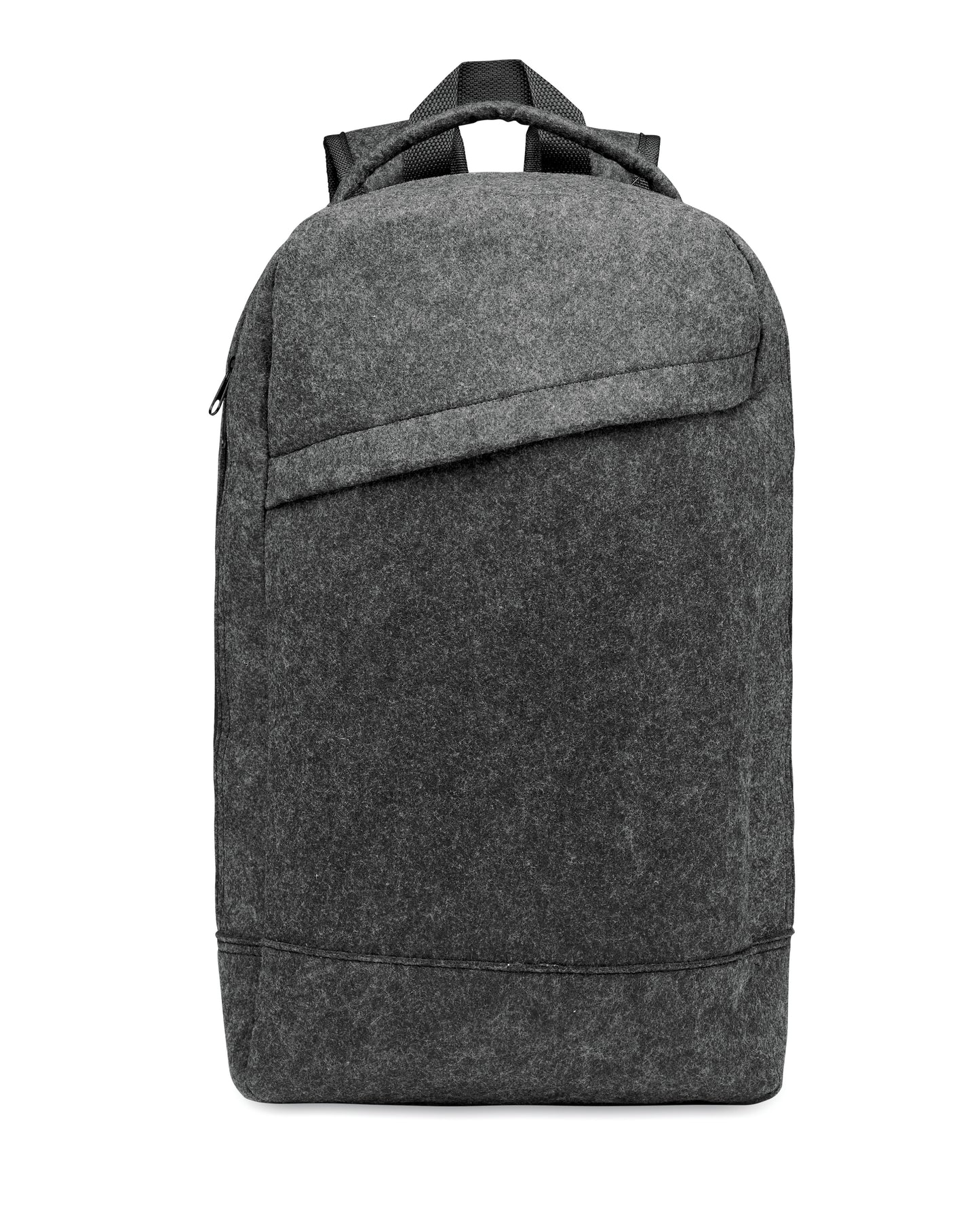 13'''' Laptop Rucksack aus RPET-Filz. Großes Hauptfach und Reißverschlussfach. Gepolsterte Rückseite und