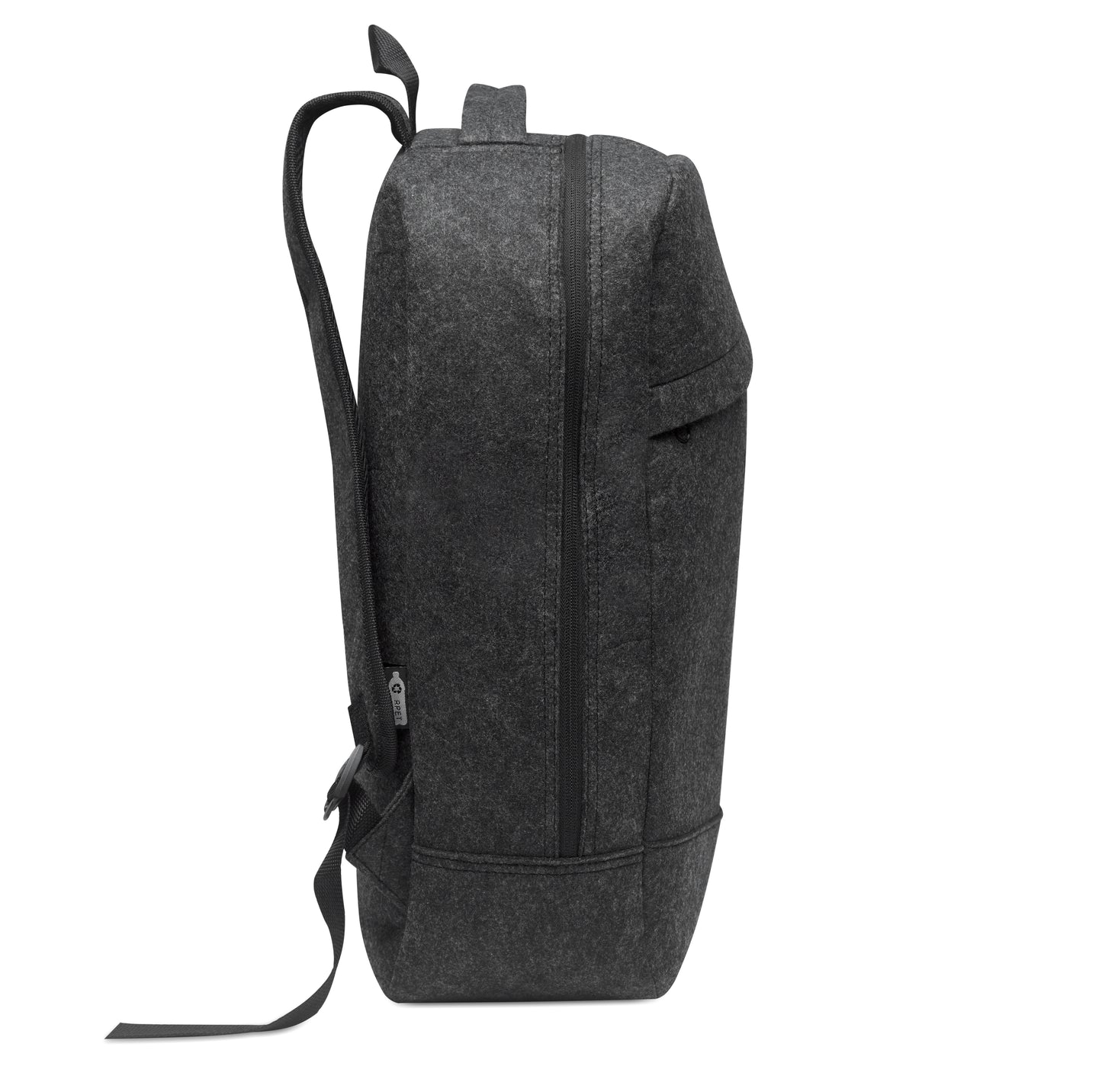 13'''' Laptop Rucksack aus RPET-Filz. Großes Hauptfach und Reißverschlussfach. Gepolsterte Rückseite und