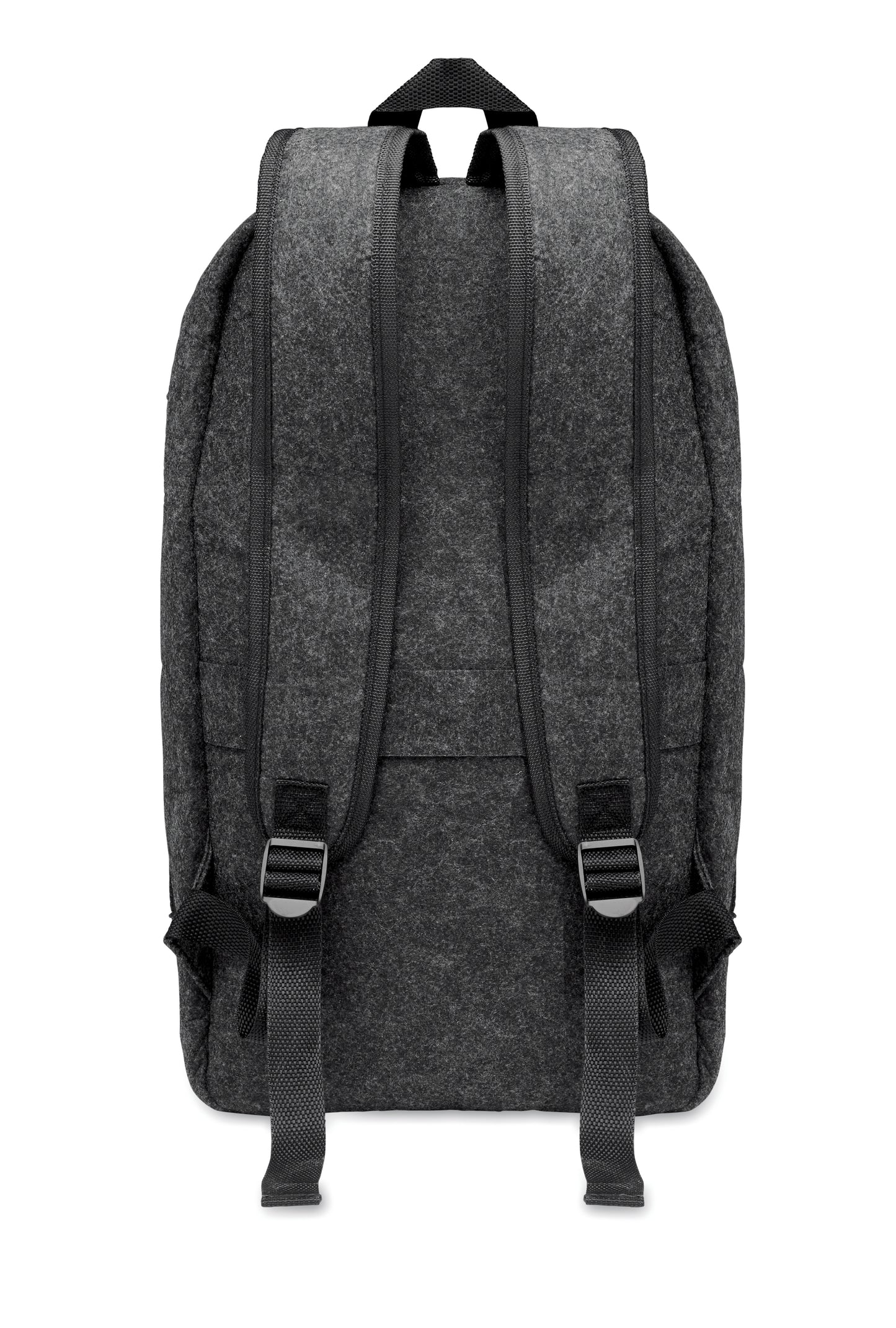 13'''' Laptop Rucksack aus RPET-Filz. Großes Hauptfach und Reißverschlussfach. Gepolsterte Rückseite und