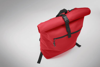 15'''' Rolltop-Rucksack mit Laptopfach aus 600D-Polyester. Gepolsterter Rücken und verstärkter Boden. Fronttasche