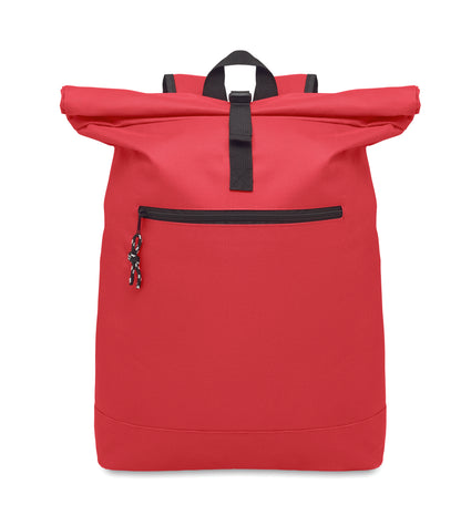 15'''' Rolltop-Rucksack mit Laptopfach aus 600D-Polyester. Gepolsterter Rücken und verstärkter Boden. Fronttasche