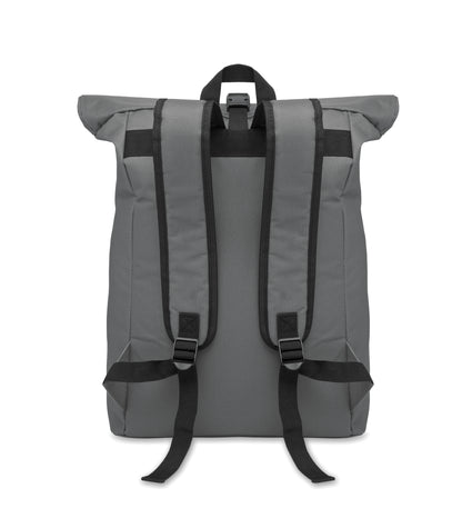 15'''' Rolltop-Rucksack mit Laptopfach aus 600D-Polyester. Gepolsterter Rücken und verstärkter Boden. Fronttasche