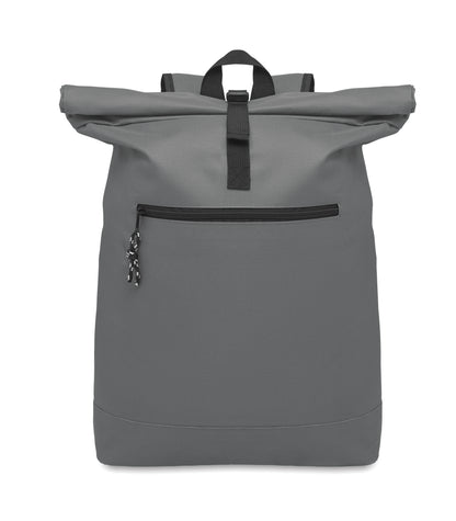 15'''' Rolltop-Rucksack mit Laptopfach aus 600D-Polyester. Gepolsterter Rücken und verstärkter Boden. Fronttasche
