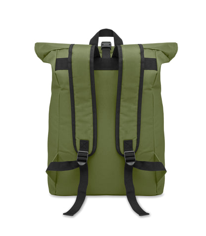 15'''' Rolltop-Rucksack mit Laptopfach aus 600D-Polyester. Gepolsterter Rücken und verstärkter Boden. Fronttasche