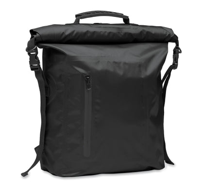 Wasserabweisender Rolltop-Rucksack aus RPET 210D Polyester. Volumen: 25 l.