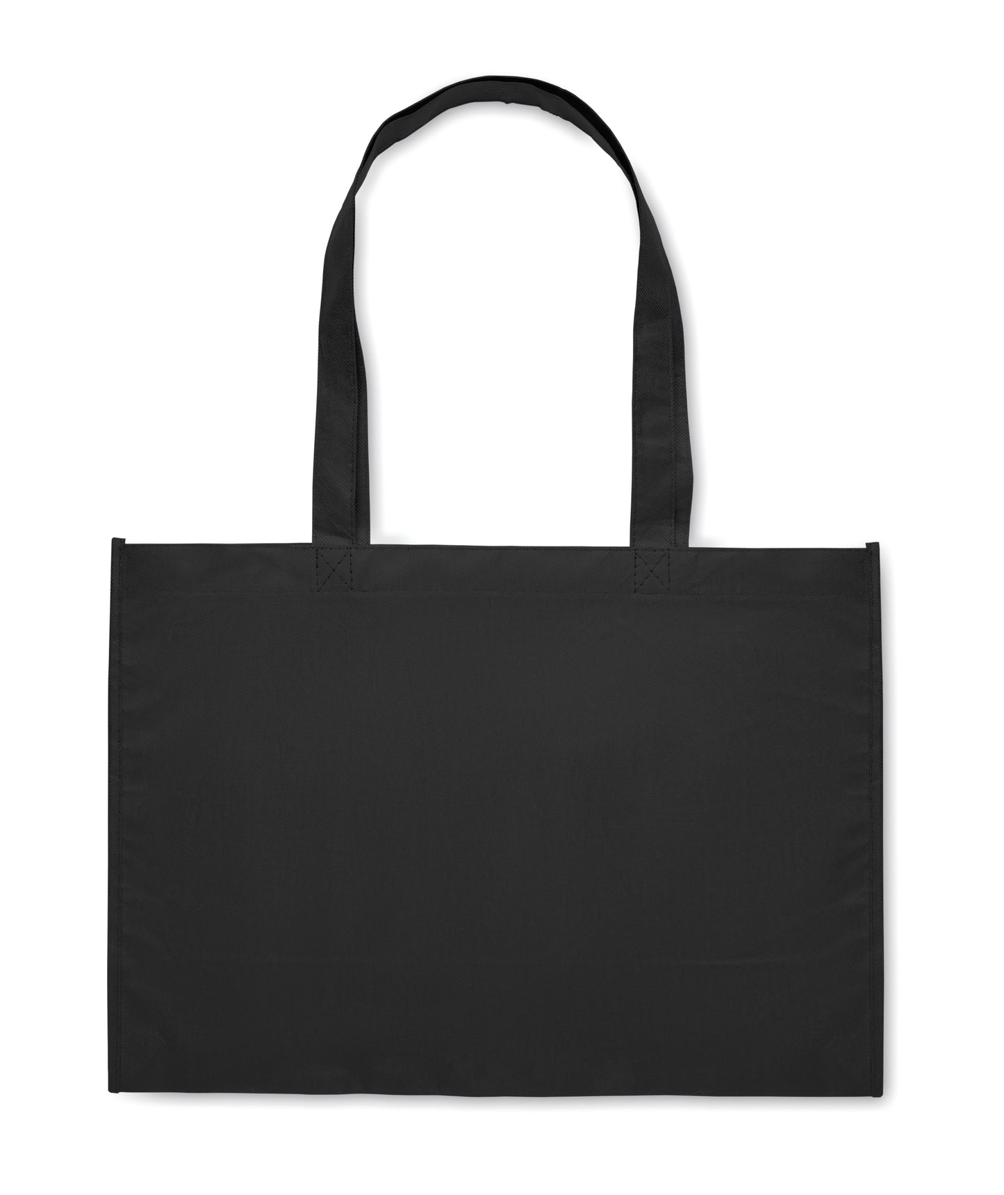 Einkaufs- oder Strandtasche aus RPET-Non Woven mit Seitenfalz und langen Tragegriffen. 80