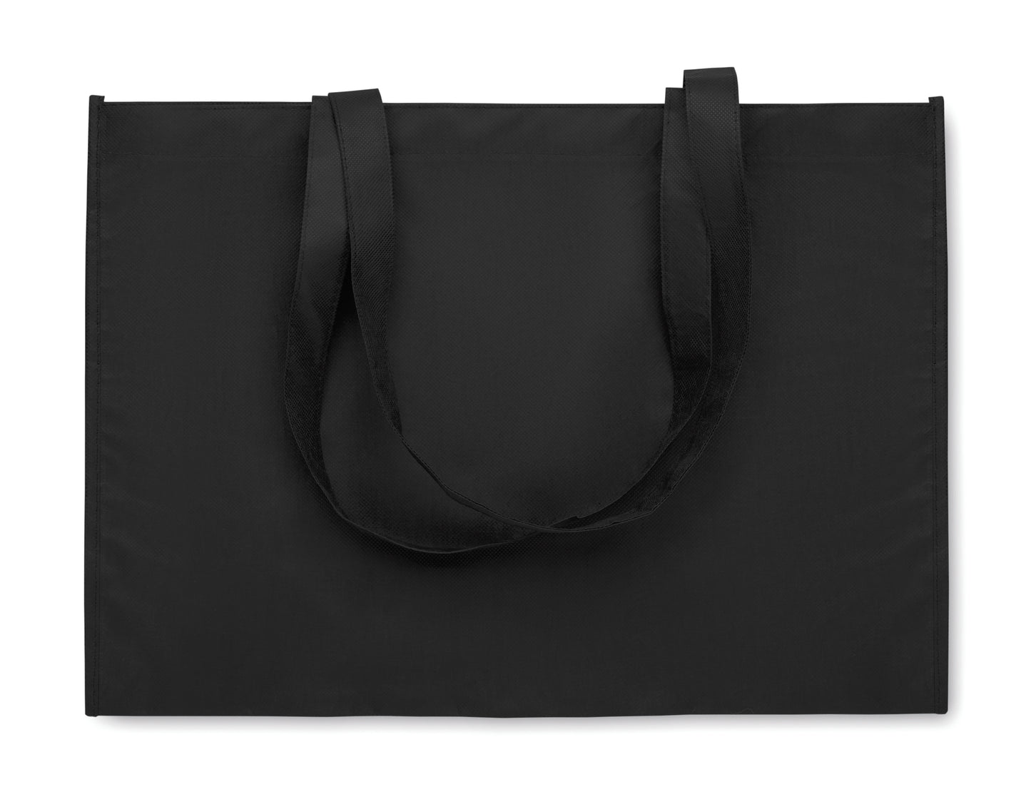 Einkaufs- oder Strandtasche aus RPET-Non Woven mit Seitenfalz und langen Tragegriffen. 80