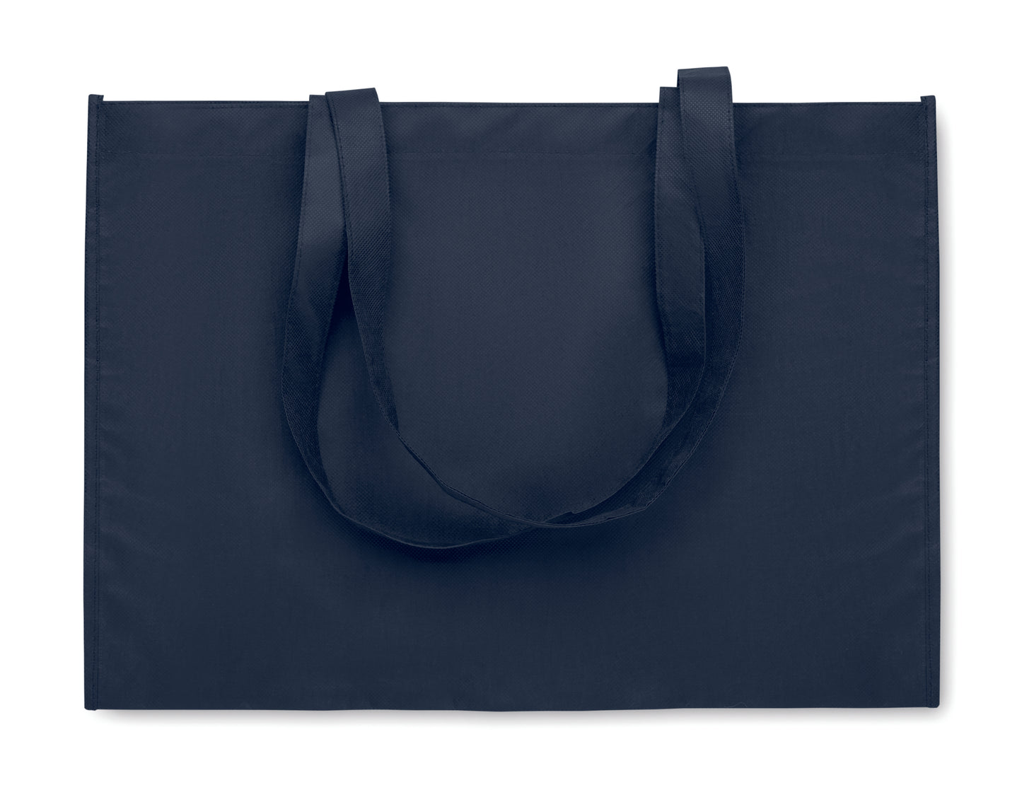Einkaufs- oder Strandtasche aus RPET-Non Woven mit Seitenfalz und langen Tragegriffen. 80