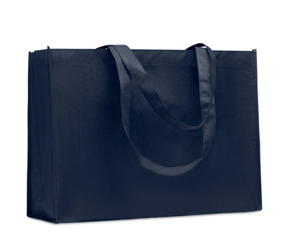 Einkaufs- oder Strandtasche aus RPET-Non Woven mit Seitenfalz und langen Tragegriffen. 80