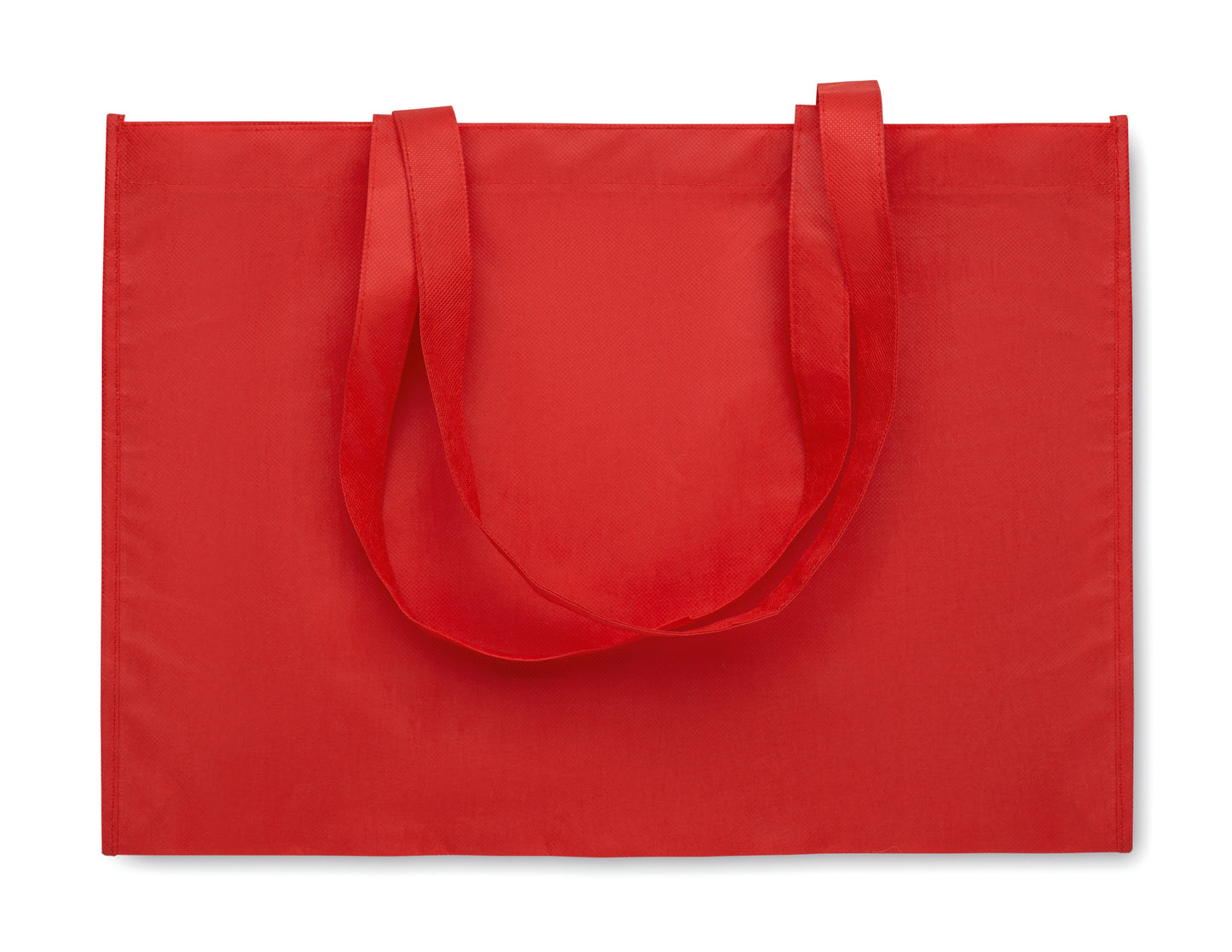 Einkaufs- oder Strandtasche aus RPET-Non Woven mit Seitenfalz und langen Tragegriffen. 80