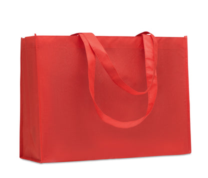 Einkaufs- oder Strandtasche aus RPET-Non Woven mit Seitenfalz und langen Tragegriffen. 80