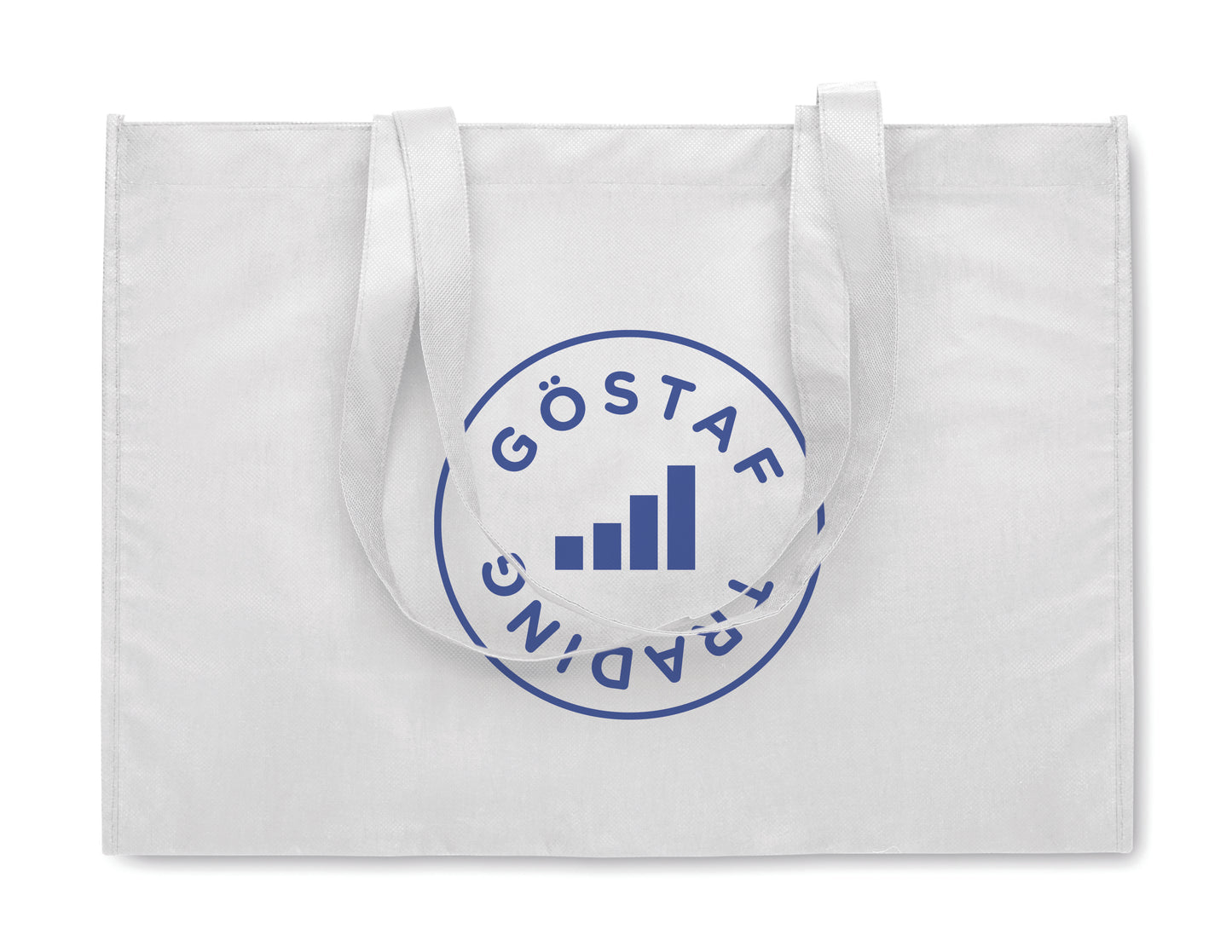 Einkaufs- oder Strandtasche aus RPET-Non Woven mit Seitenfalz und langen Tragegriffen. 80