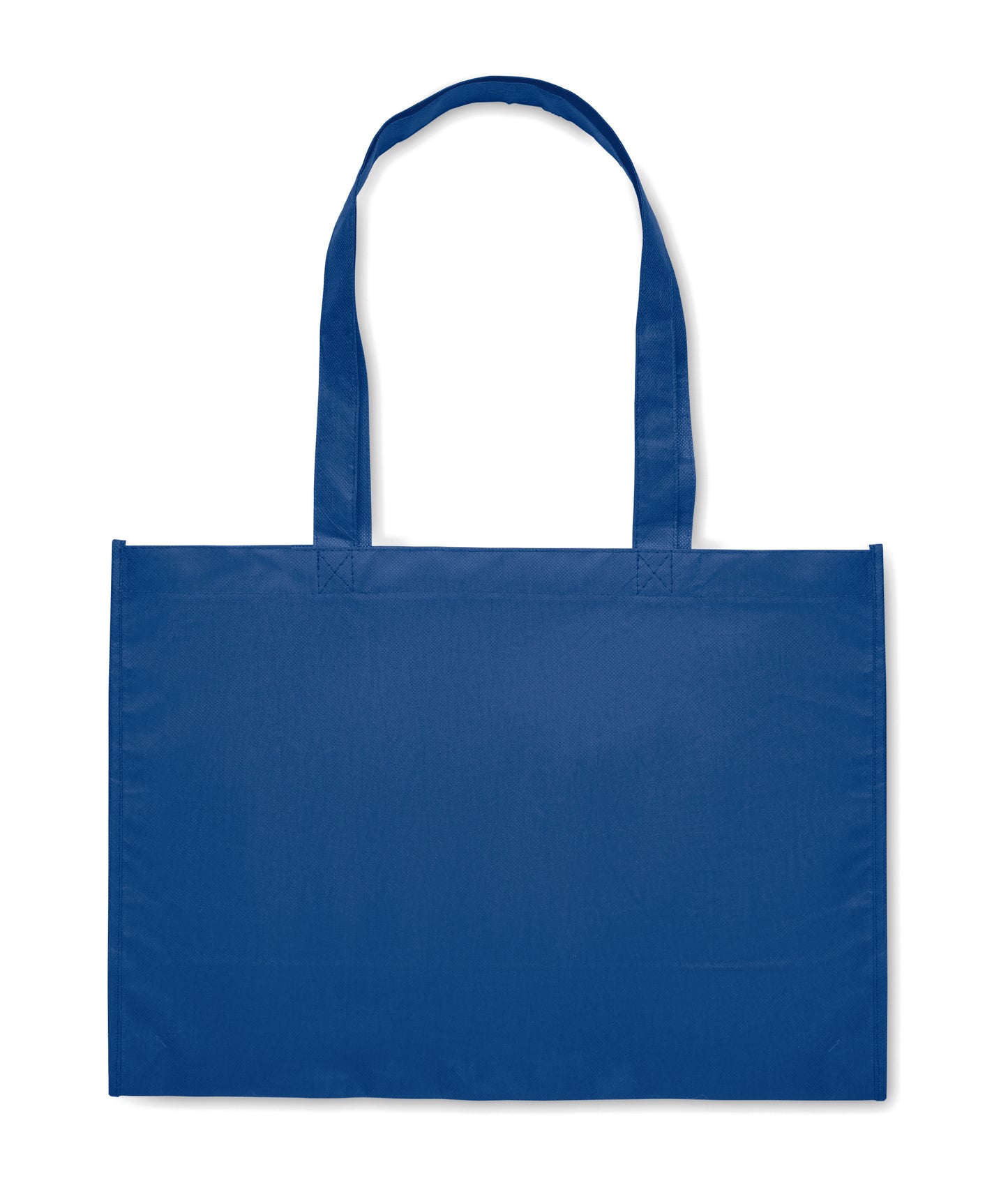 Einkaufs- oder Strandtasche aus RPET-Non Woven mit Seitenfalz und langen Tragegriffen. 80