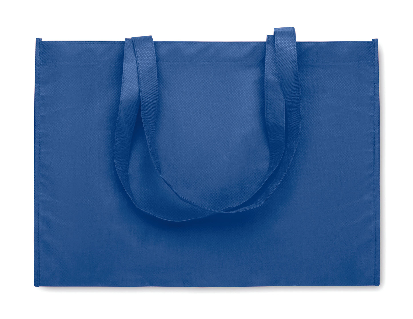 Einkaufs- oder Strandtasche aus RPET-Non Woven mit Seitenfalz und langen Tragegriffen. 80