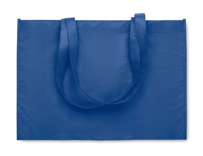 Einkaufs- oder Strandtasche aus RPET-Non Woven mit Seitenfalz und langen Tragegriffen. 80