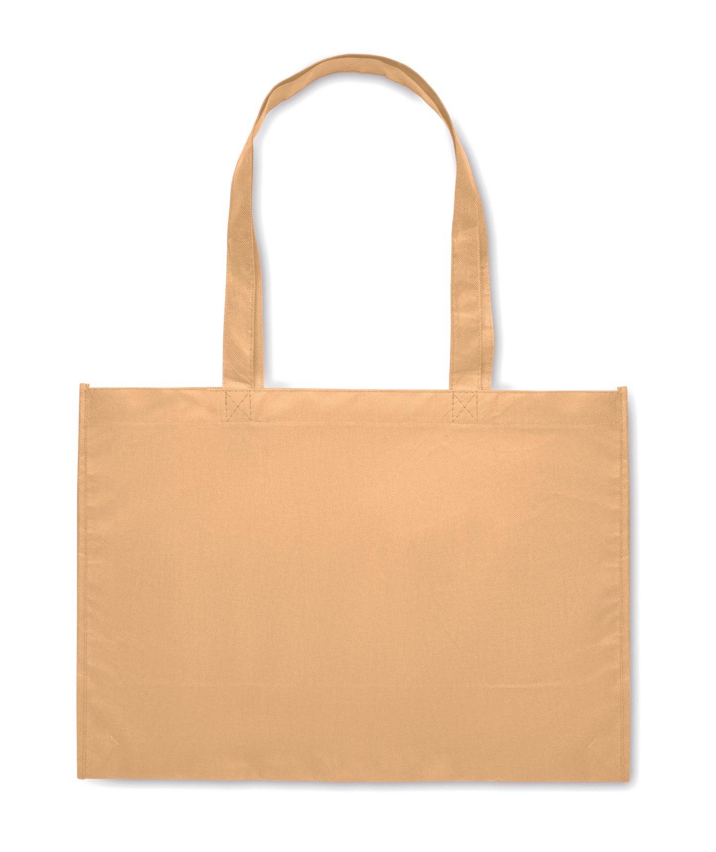 Einkaufs- oder Strandtasche aus RPET-Non Woven mit Seitenfalz und langen Tragegriffen. 80