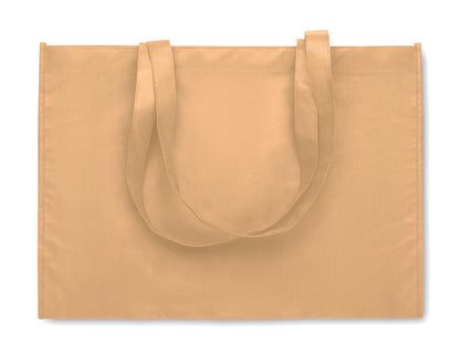 Einkaufs- oder Strandtasche aus RPET-Non Woven mit Seitenfalz und langen Tragegriffen. 80