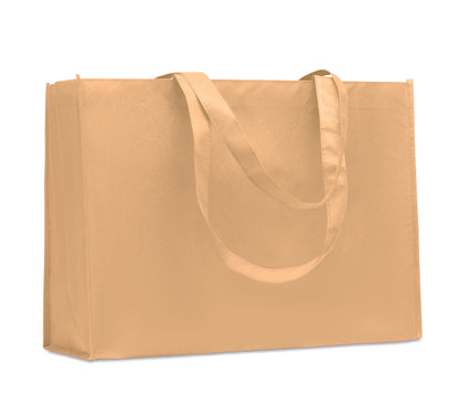 Einkaufs- oder Strandtasche aus RPET-Non Woven mit Seitenfalz und langen Tragegriffen. 80