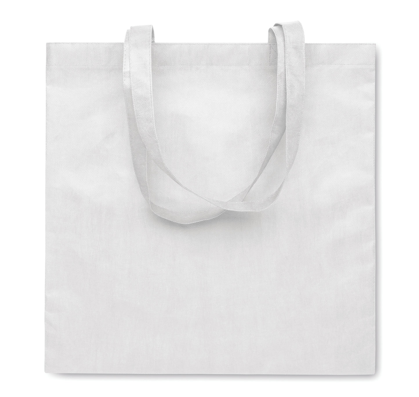 Einkaufs- oder Strandtasche aus RPET-Non Woven mit Seitenfalz und langen Tragegriffen. 80