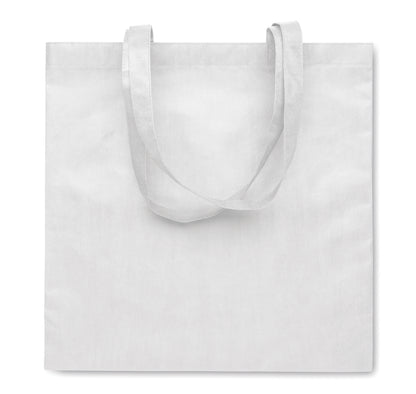 Einkaufs- oder Strandtasche aus RPET-Non Woven mit Seitenfalz und langen Tragegriffen. 80