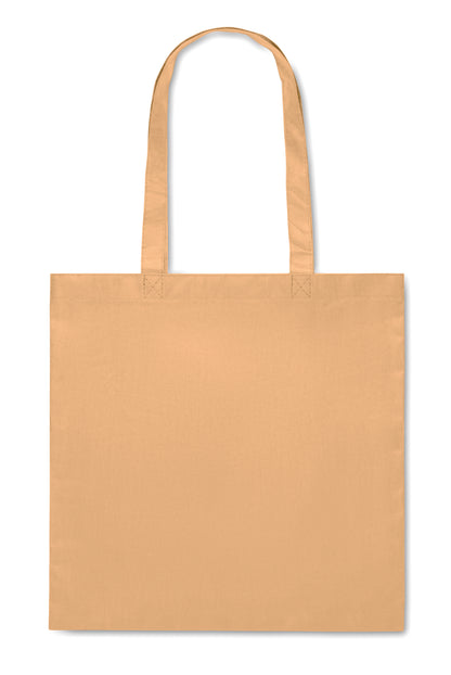 Einkaufs- oder Strandtasche aus RPET-Non Woven mit Seitenfalz und langen Tragegriffen. 80