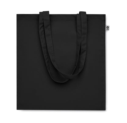 Einkaufstasche aus Organic Cotton mit langen Tragegriffen und Bodenfalz. 220 g/m².