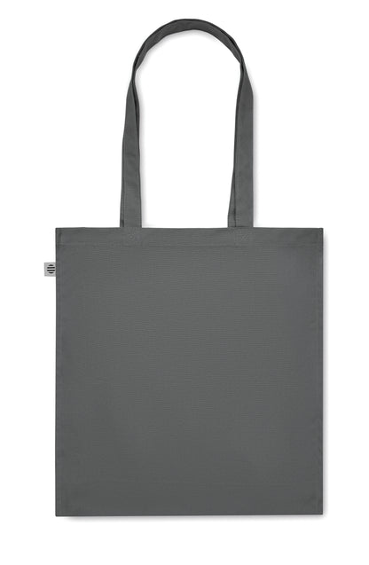 Einkaufstasche aus Organic Cotton mit langen Tragegriffen und Bodenfalz. 220 g/m².