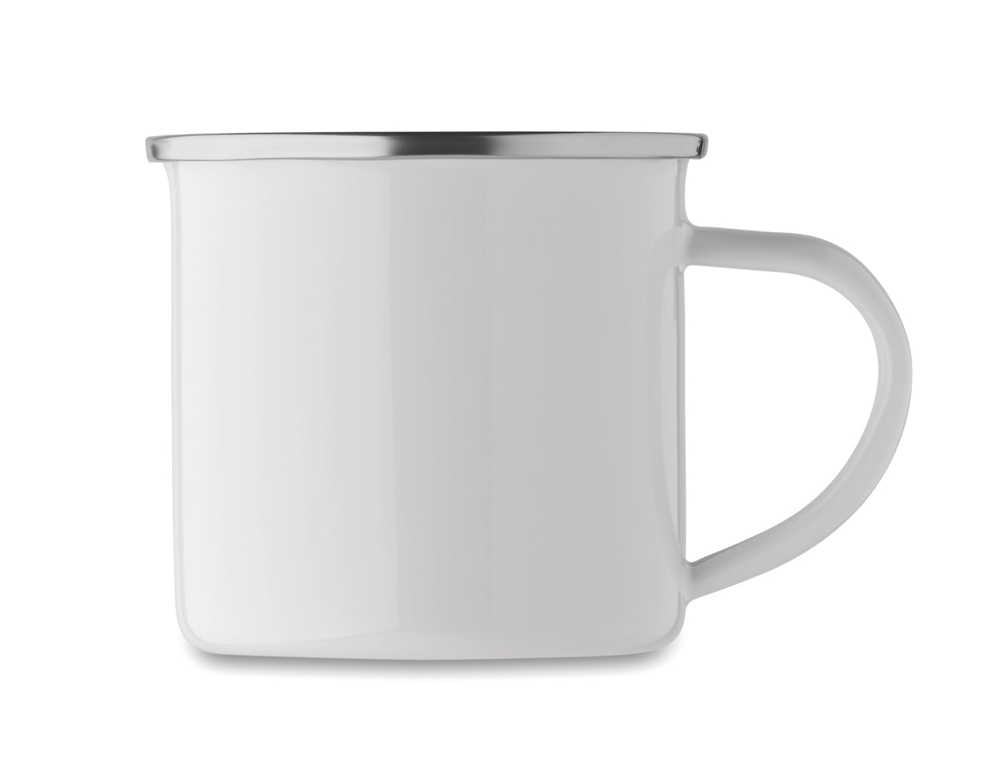 Emaillierter Metall-Becher im Vintage-Look. Spezielle Beschichtung für Sublimationsdruck. Füllmenge: 200 ml.