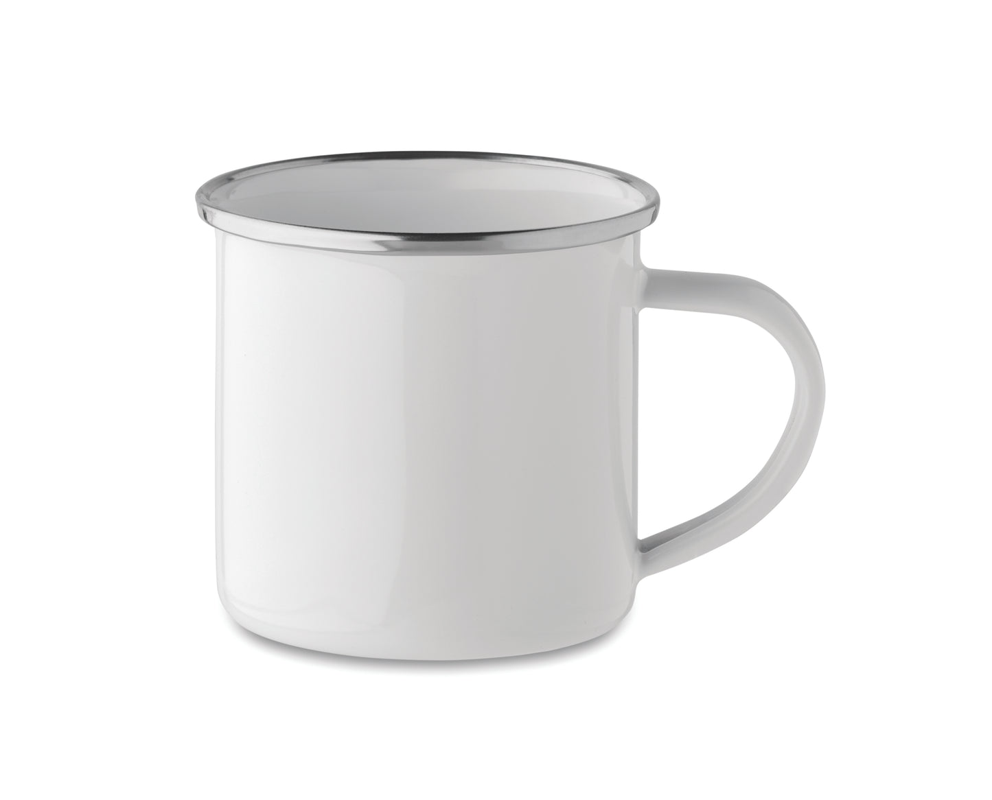 Emaillierter Metall-Becher im Vintage-Look. Spezielle Beschichtung für Sublimationsdruck. Füllmenge: 200 ml.
