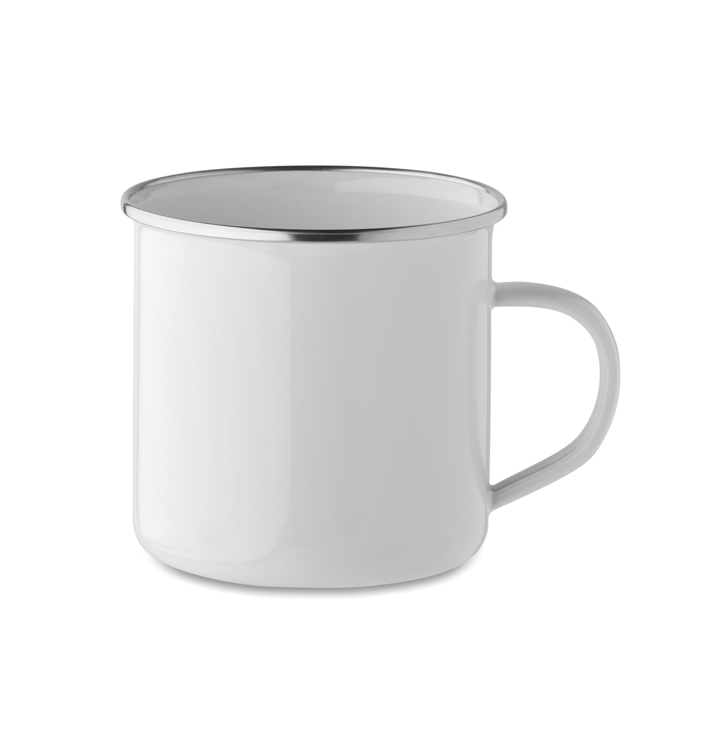 Emaillierter Metall-Becher im Vintage-Look. Spezielle Beschichtung für Sublimationsdruck. Füllmenge: 500 ml.