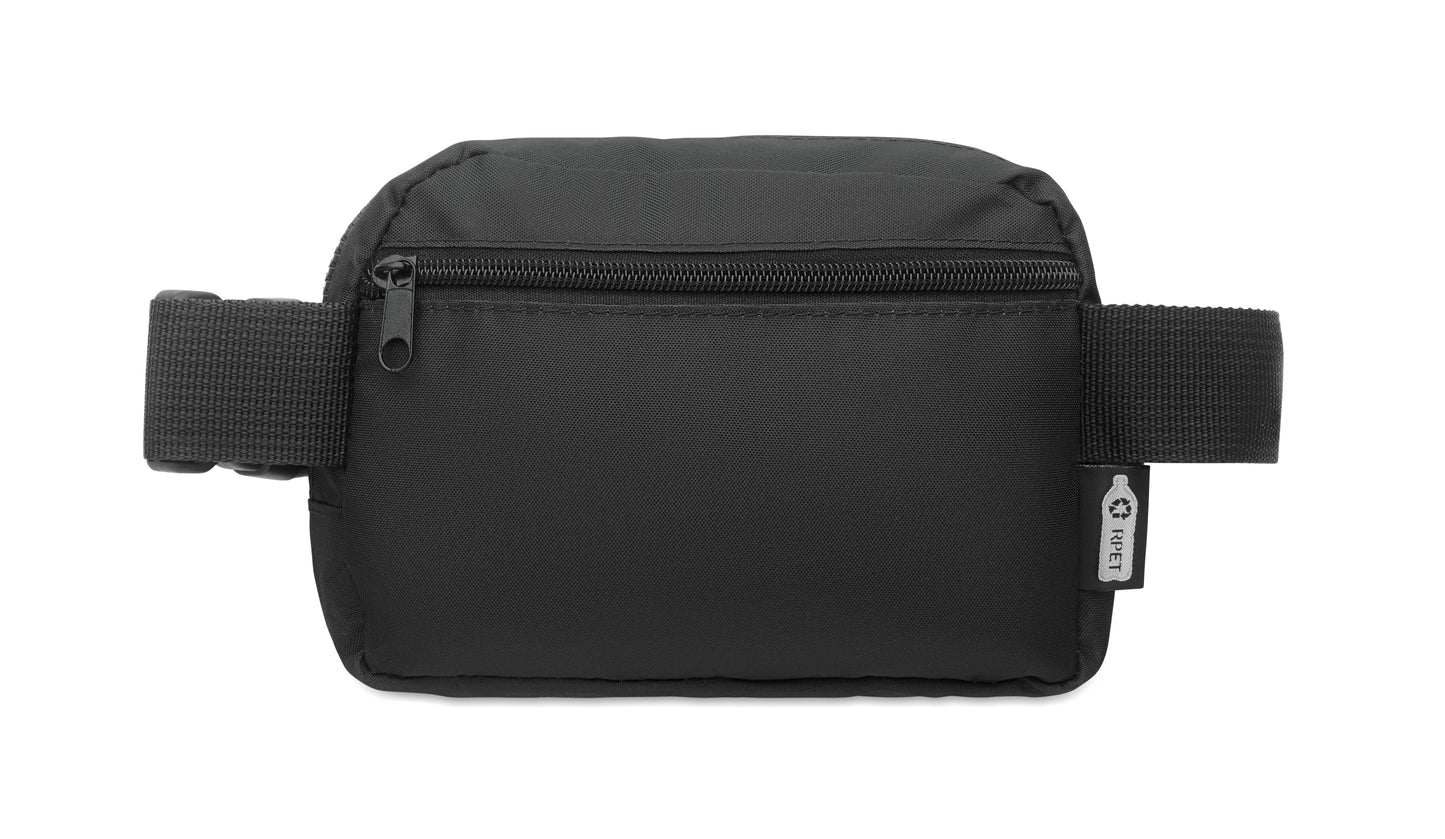 Gürteltasche aus 300D RPET Polyester mit Futter aus 210D RPET.