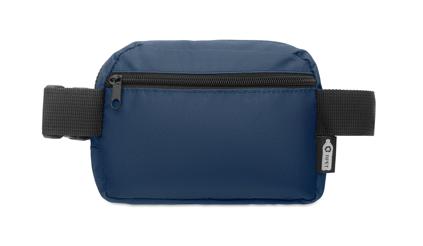 Gürteltasche aus 300D RPET Polyester mit Futter aus 210D RPET.